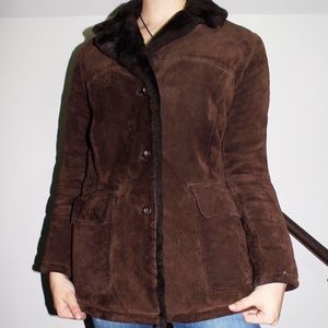Vinatge Jones NY brown faux fur winter jacket